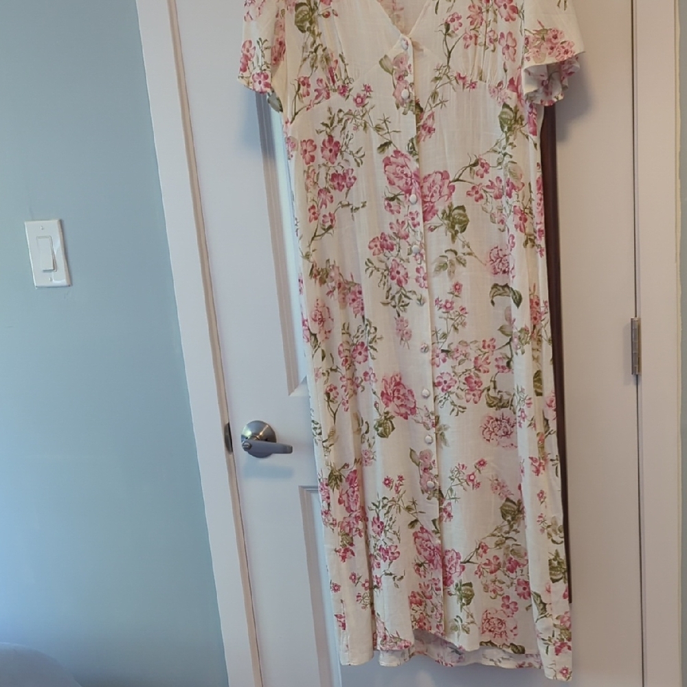 Primark Floral Maxi Dress - Pink and Green